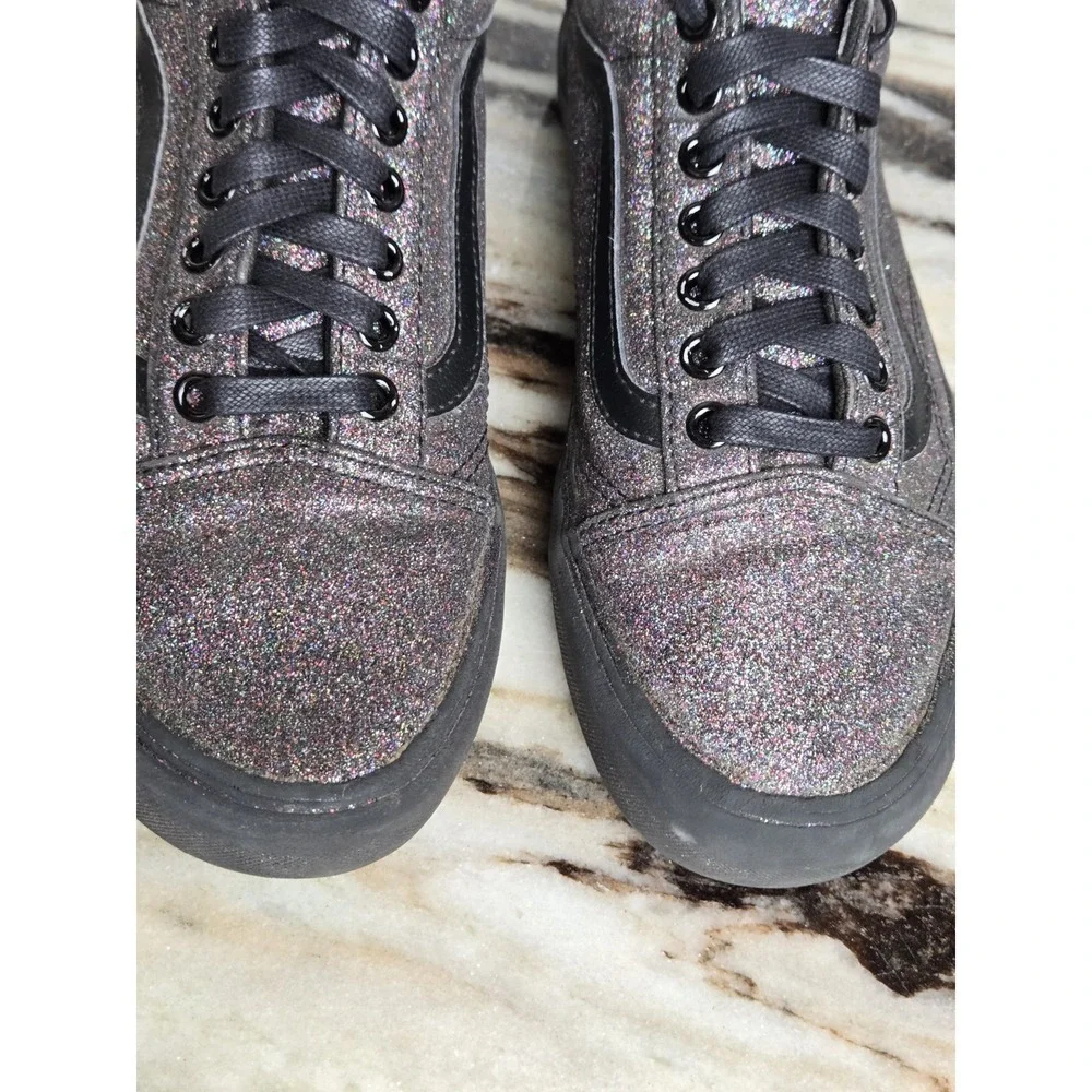 Vans Black Rainbow‎ Glitter Men 7 Women 8.5 Skate Grunge Y2K Gorecore